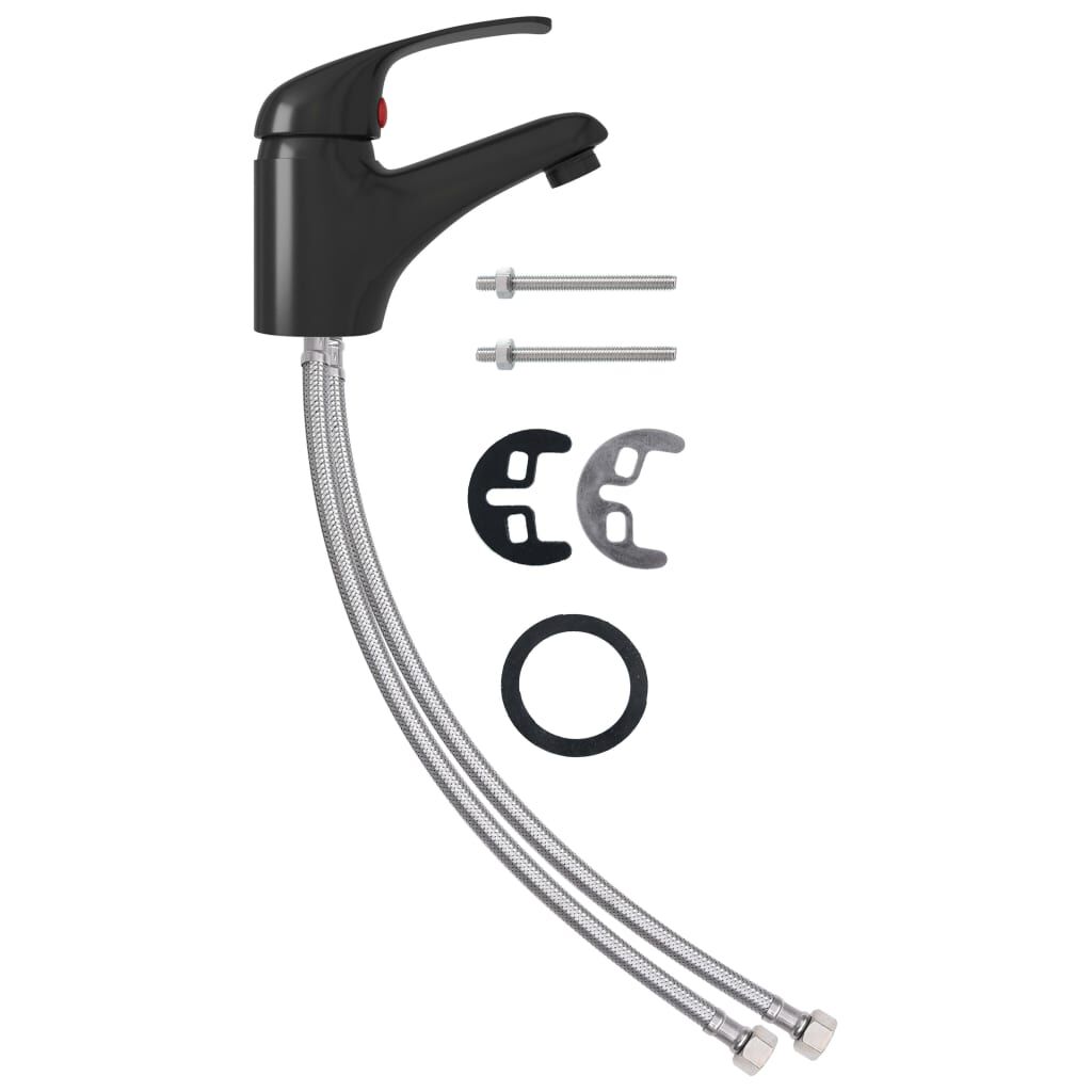 vidaXL Basin Mixer Tap Black 13x10 cm