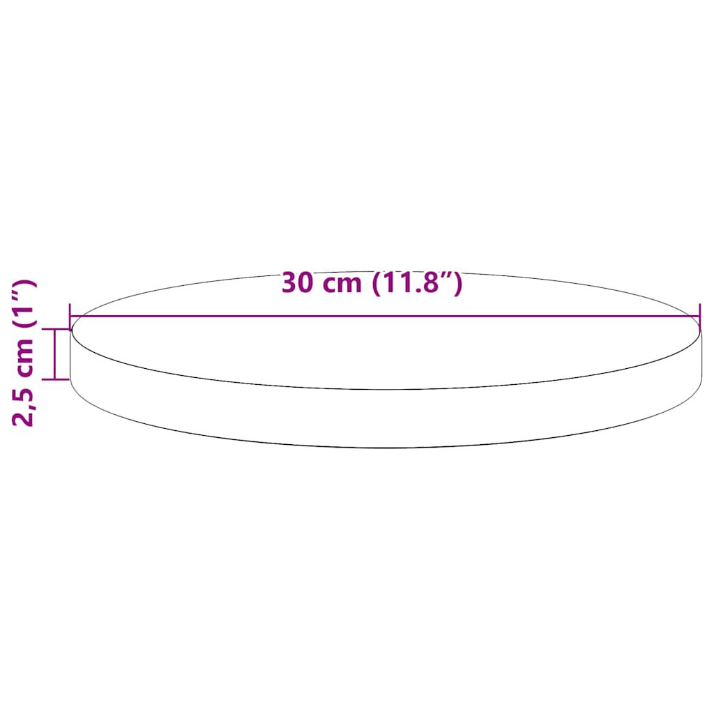 vidaXL Table Top White Ø30x2.5 cm Solid Wood Pine