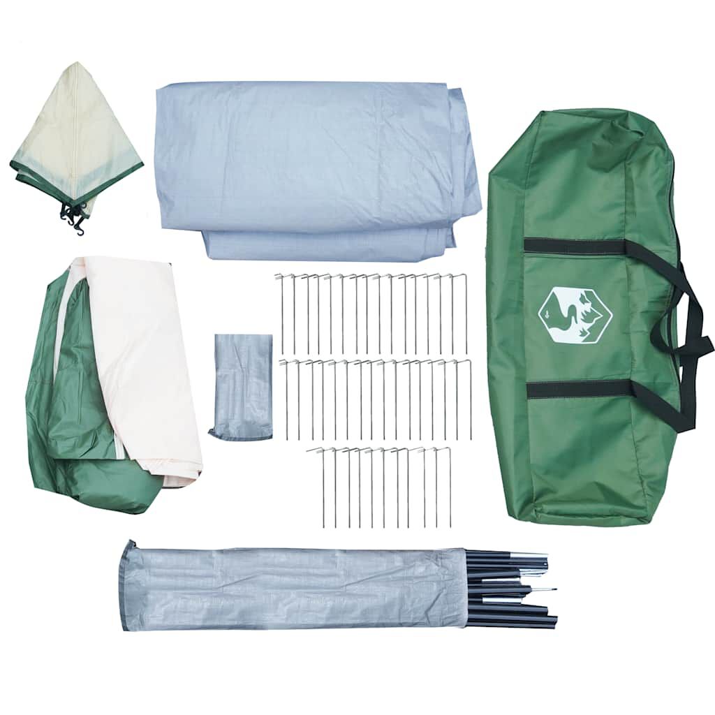 vidaXL Family Tent Dome 12-Person Green Waterproof