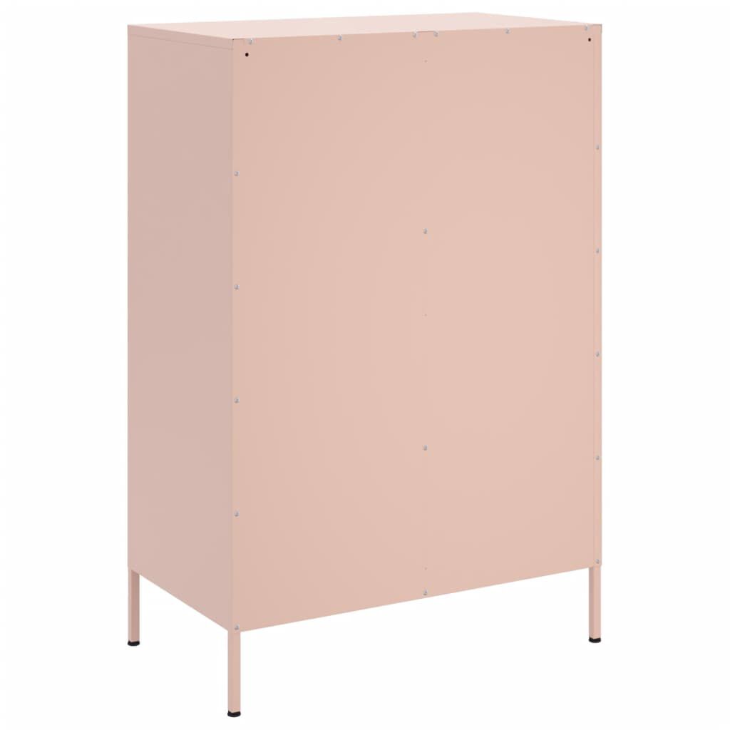 vidaXL Highboard Pink 68x39x101.5 cm Steel
