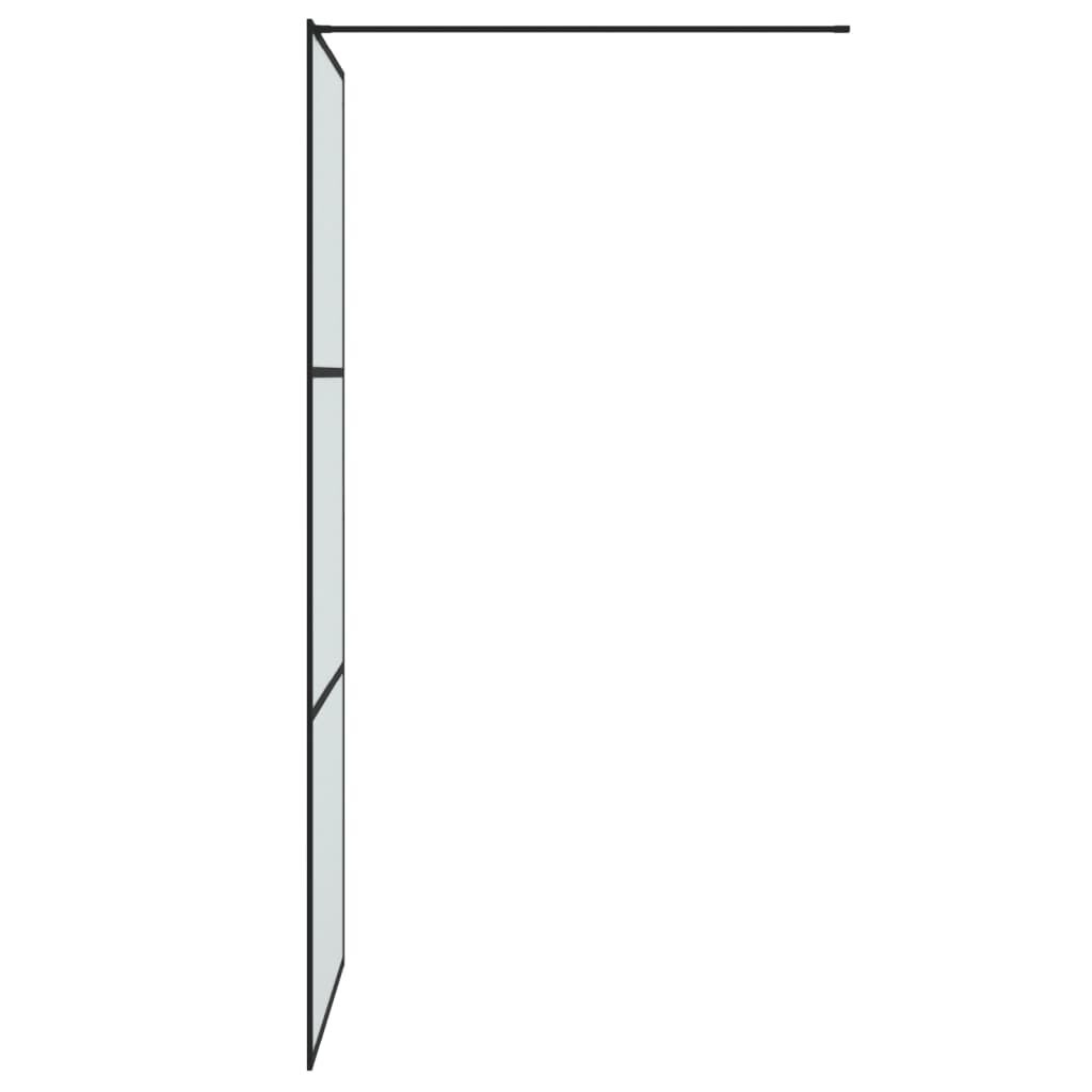 vidaXL Walk-in Shower Wall Black 80x195 cm Frosted ESG Glass