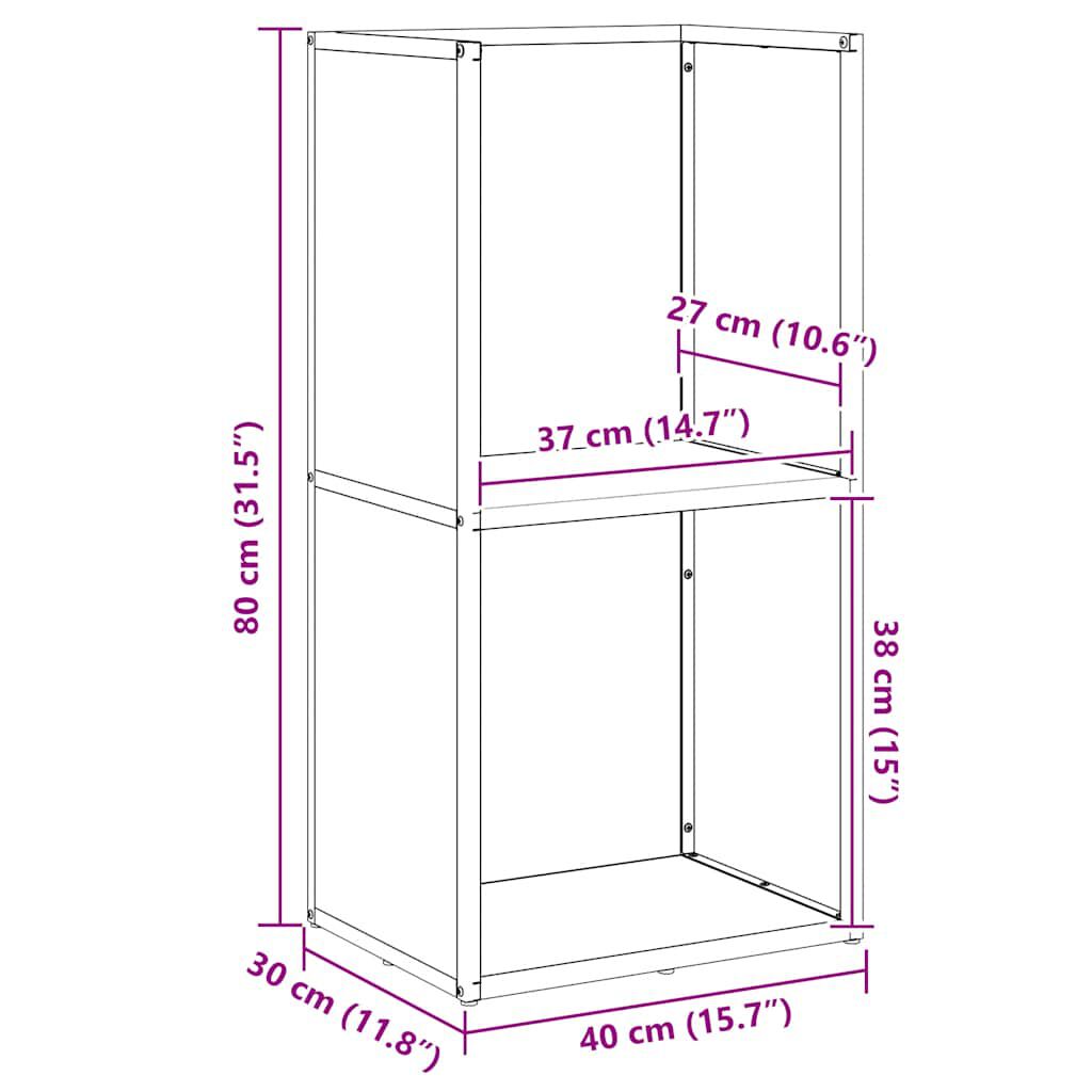 vidaXL Firewood Rack Black 40x30x80 cm Cold-rolled steel