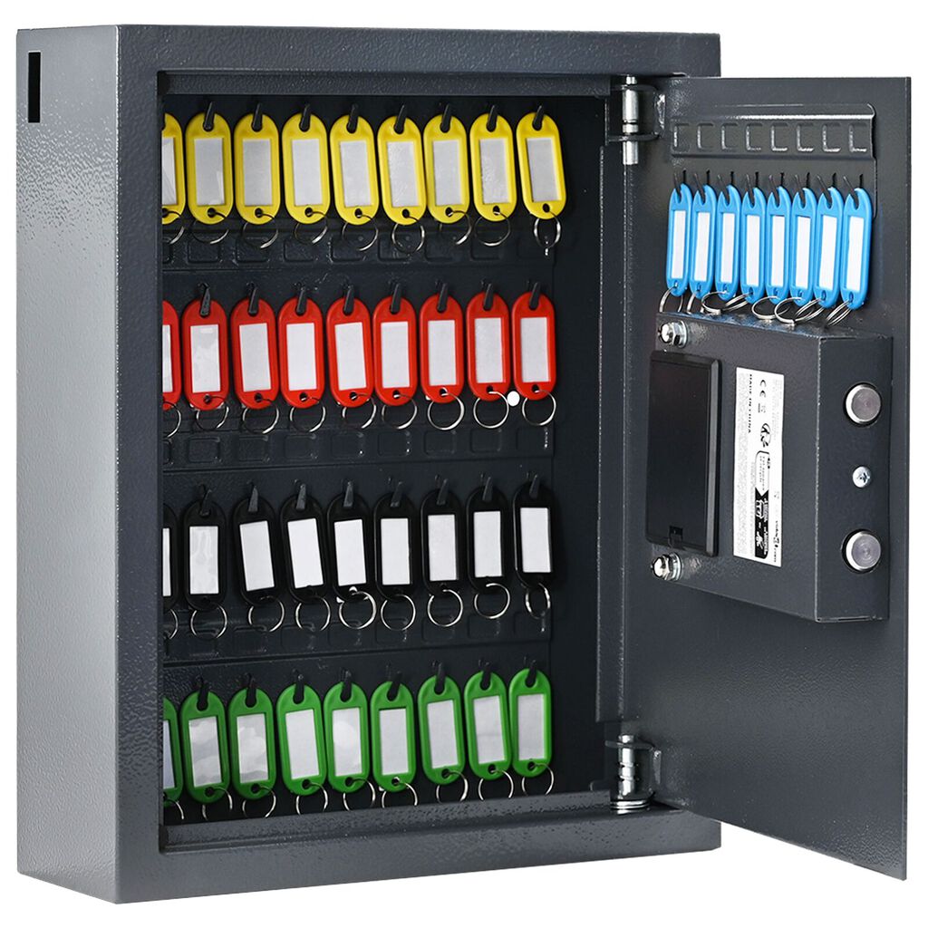 vidaXL Keypad Lock Safe Gunmetal Grey Steel, Chrome Medium Locks