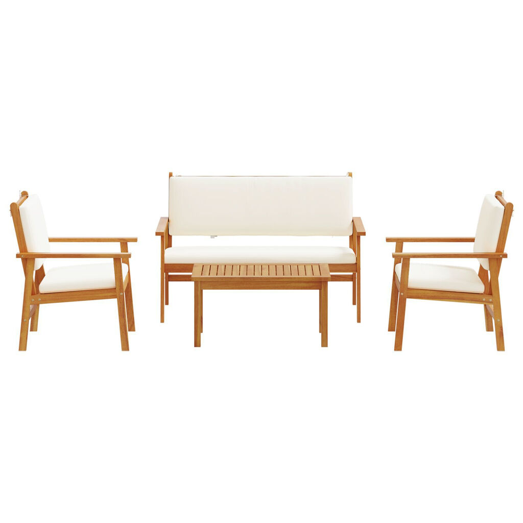 vidaXL 6 Piece Garden Dining Set with Cushions Solid Wood Acacia
