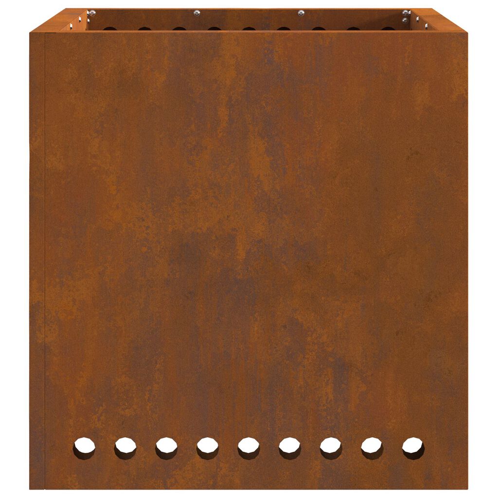 vidaXL Smokeless Fire Pit Square 48x48x50 cm Weathering Steel