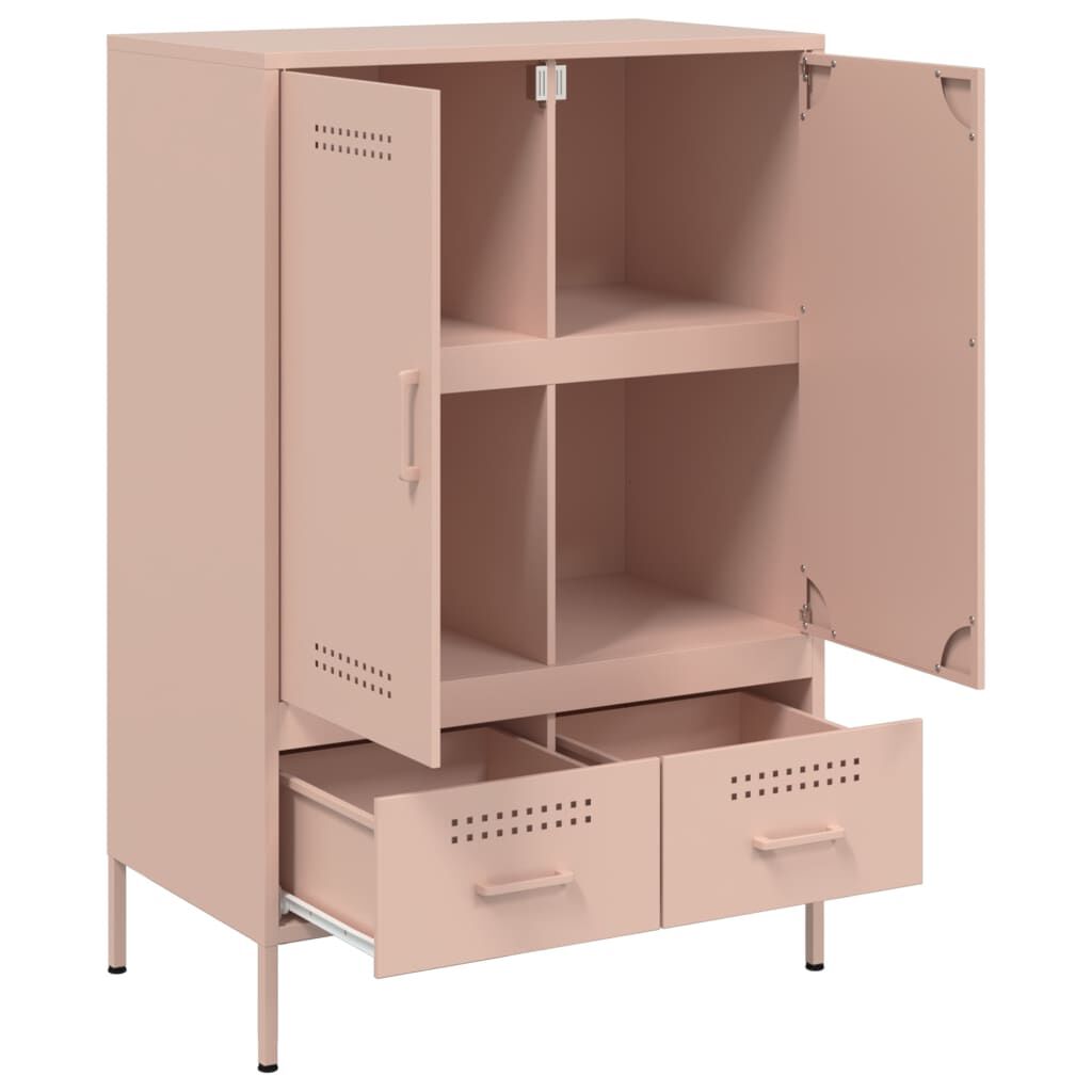vidaXL Highboard Pink 68x39x101.5 cm Steel