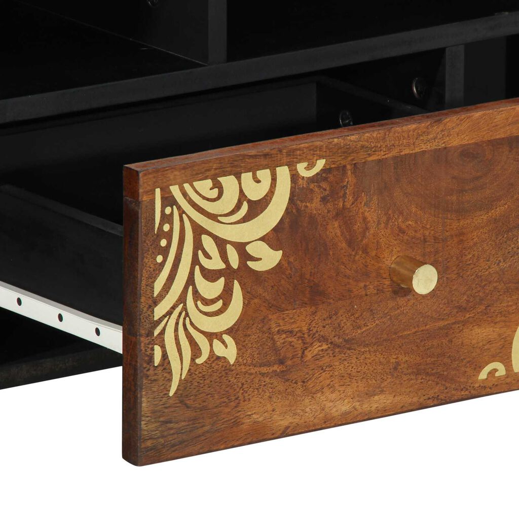 vidaXL TV Cabinet 100x33x46 cm Solid Wood Mango