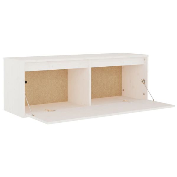 vidaXL Wall Cabinet White 100x30x35 cm Solid Wood Pine
