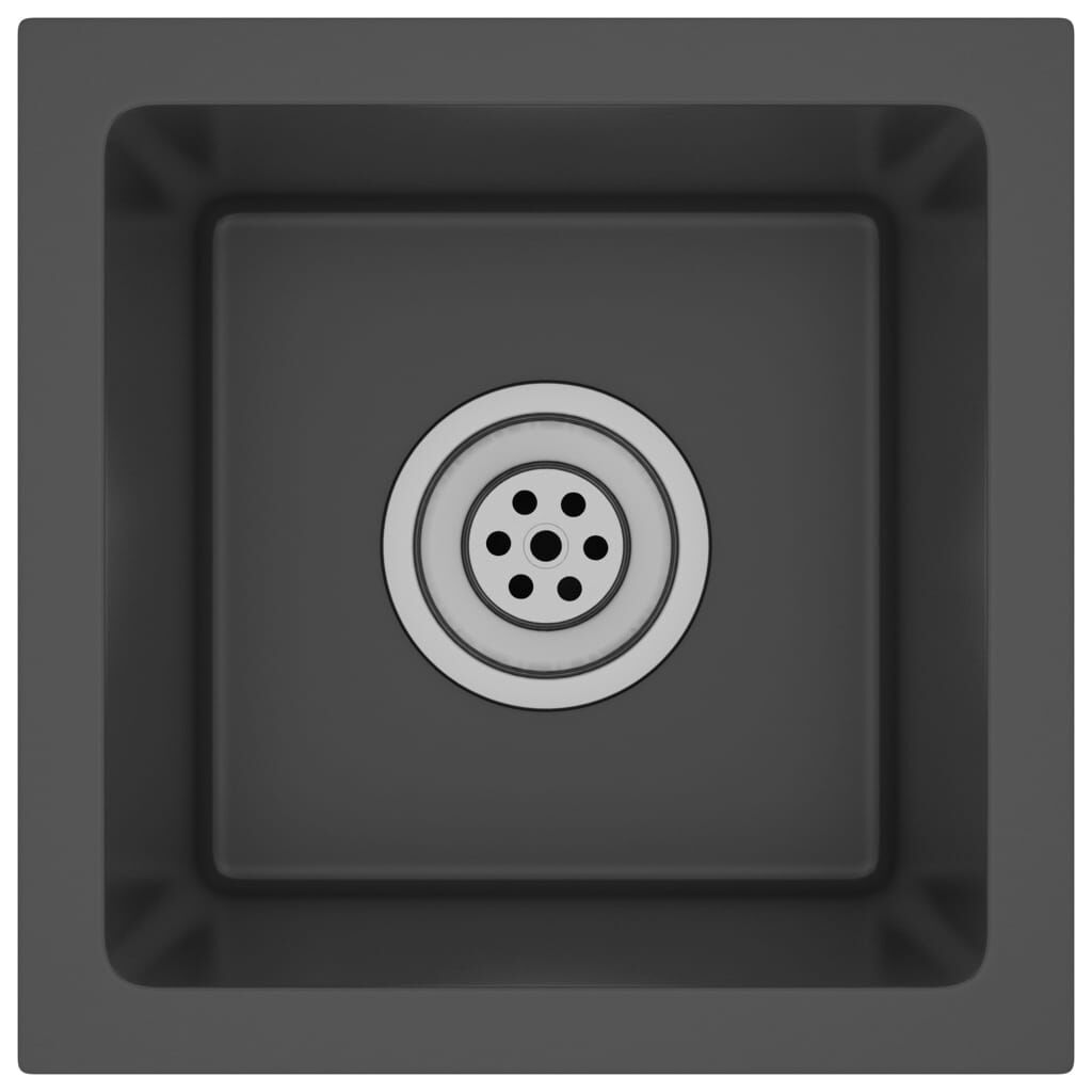 vidaXL Handmade Kitchen Sink Black Stainless Steel