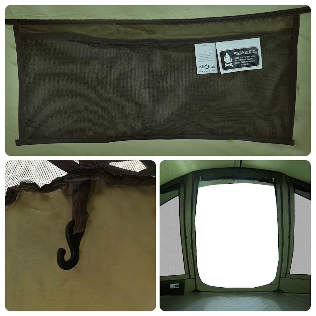 vidaXL Fishing Tent 5-Person Olive Green Waterproof