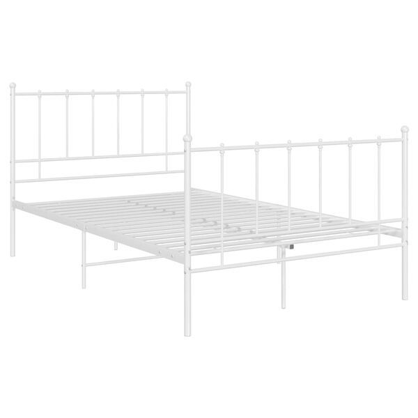 vidaXL Bed Frame without Mattress White Metal 120x200 cm