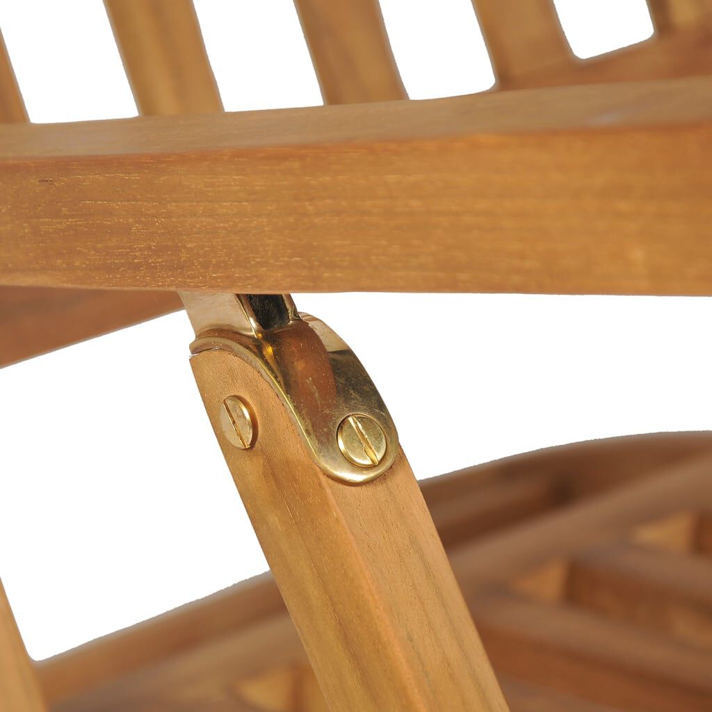 vidaXL Deck Chairs with Footrests 2 pcs Solid Teak Wood