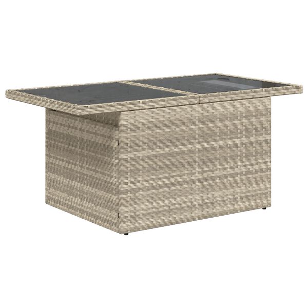 vidaXL 7 Piece Garden Sofa Set with Cushions Light Grey Poly Rattan