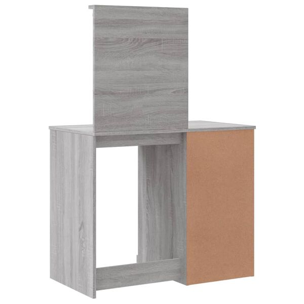 vidaXL Dressing Table with LED Lights Grey Sonoma 90x42x132.5 cm