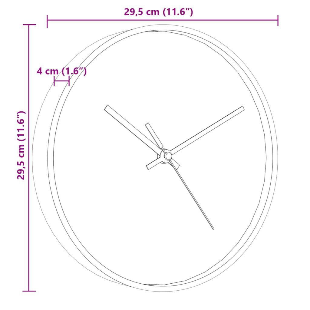 vidaXL Wall Clock Gold and Blue Ø29.5 cm Polystyrene and Glass