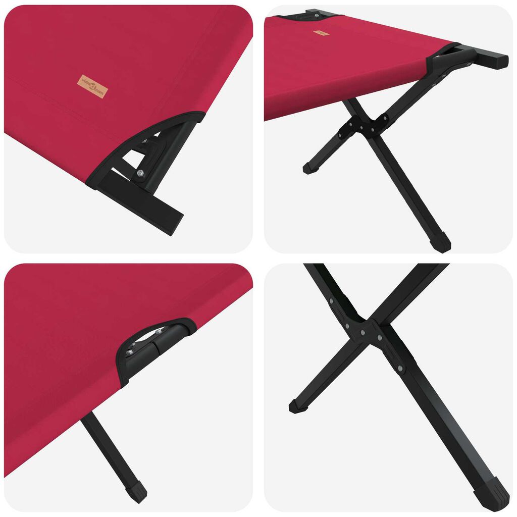 vidaXL Folding Sun Bed with Carry Bag Red 600D Oxford Fabric