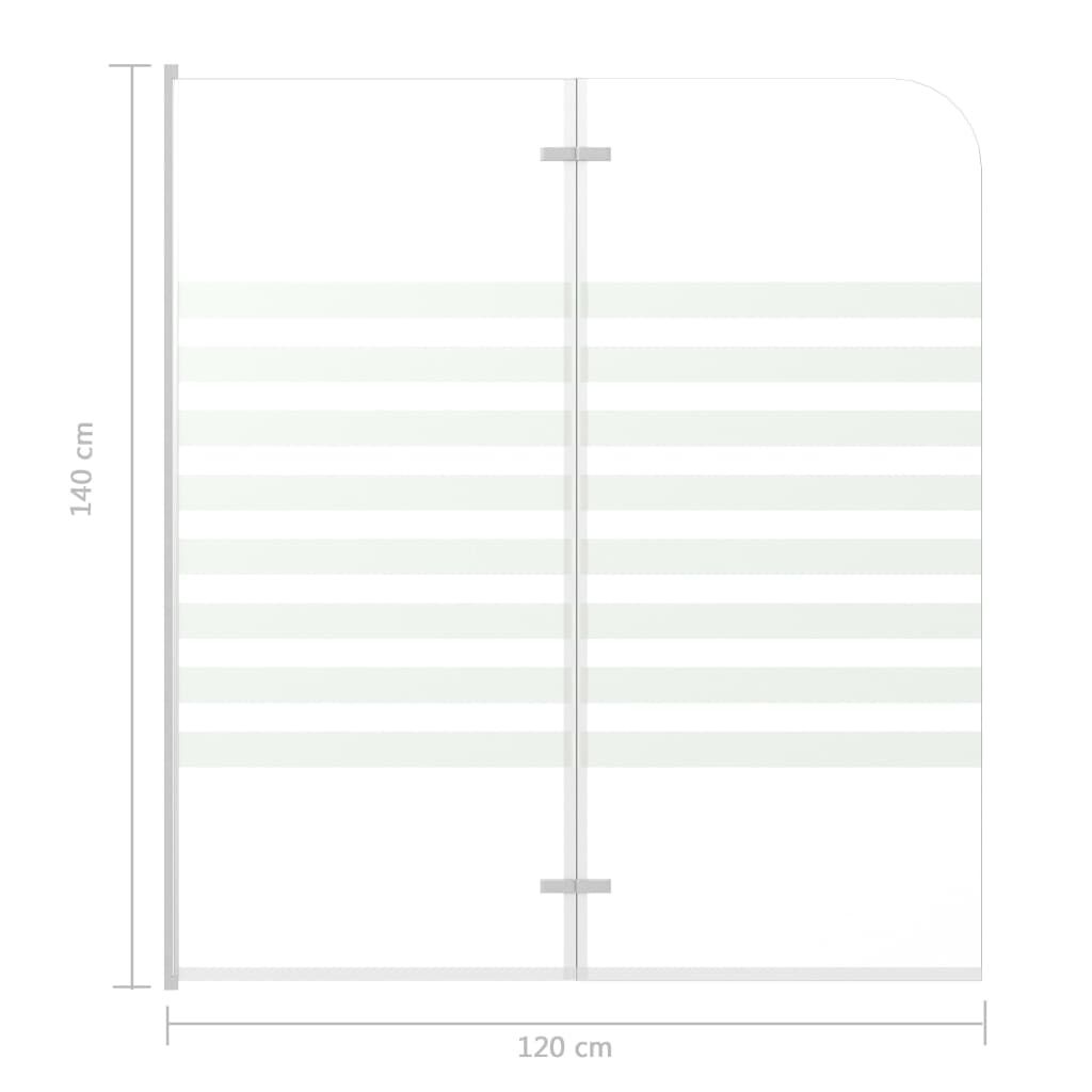 vidaXL Bath Enclosure 120x140 cm Tempered Glass Stripe