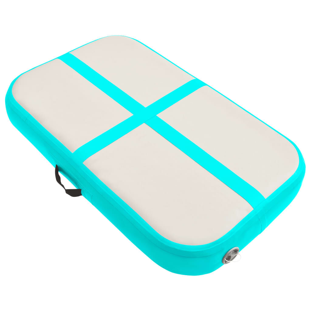 vidaXL Inflatable Gymnastics Mat with Pump 60x100x10 cm PVC Green