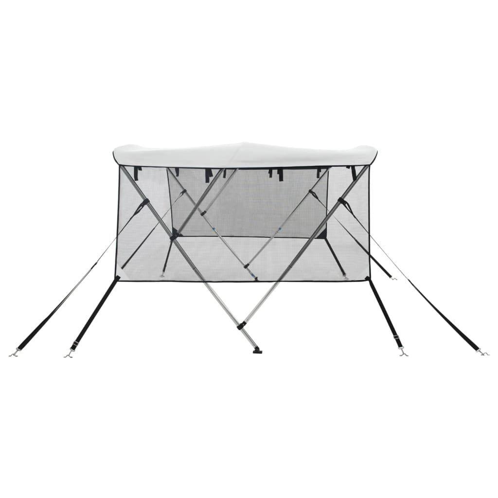 vidaXL 3-bow Bimini Top with Mesh Sidewalls 183x(137-152)x137 cm