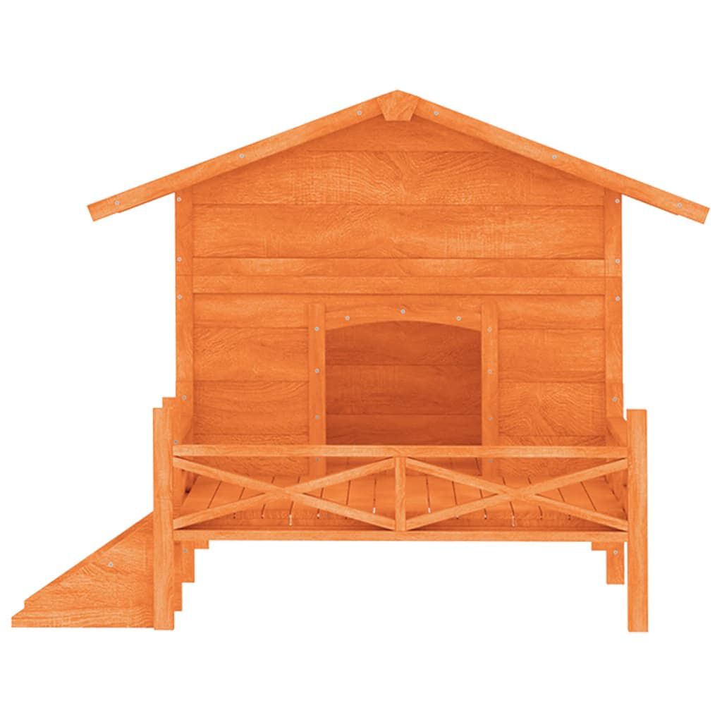vidaXL Dog Kennel Brown 159x120x88.5 cm Solid Wood Pine